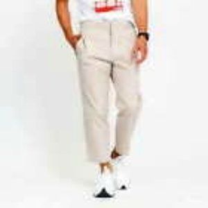 Nike Sportswear Cropped Woven Unlined Sneaker Pants Beige Sz M/32 #DD7032-236